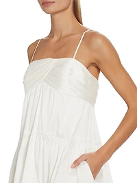 Satin Trapeze Midi-Dress