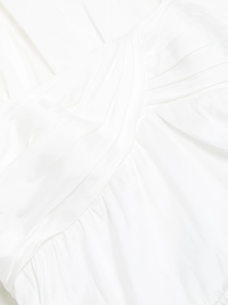 Satin Trapeze Midi-Dress