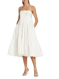 Satin Trapeze Midi-Dress