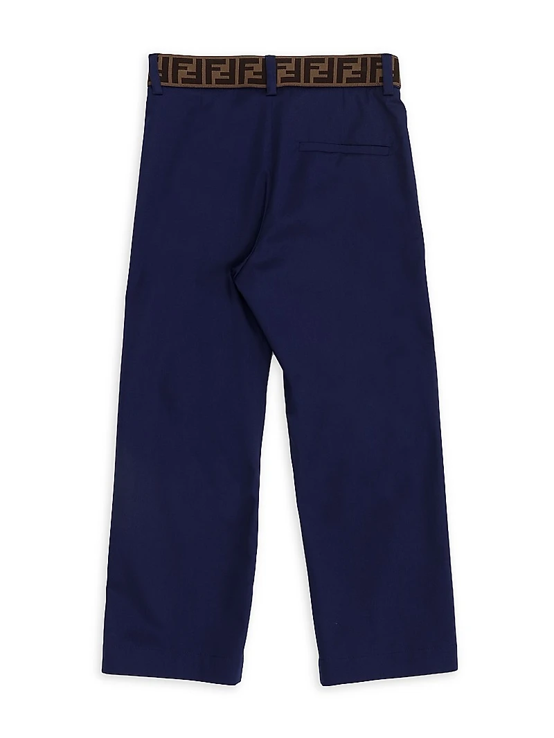 Little Boy's & Logo Tape Cotton-Blend Pants