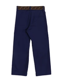 Little Boy's & Logo Tape Cotton-Blend Pants