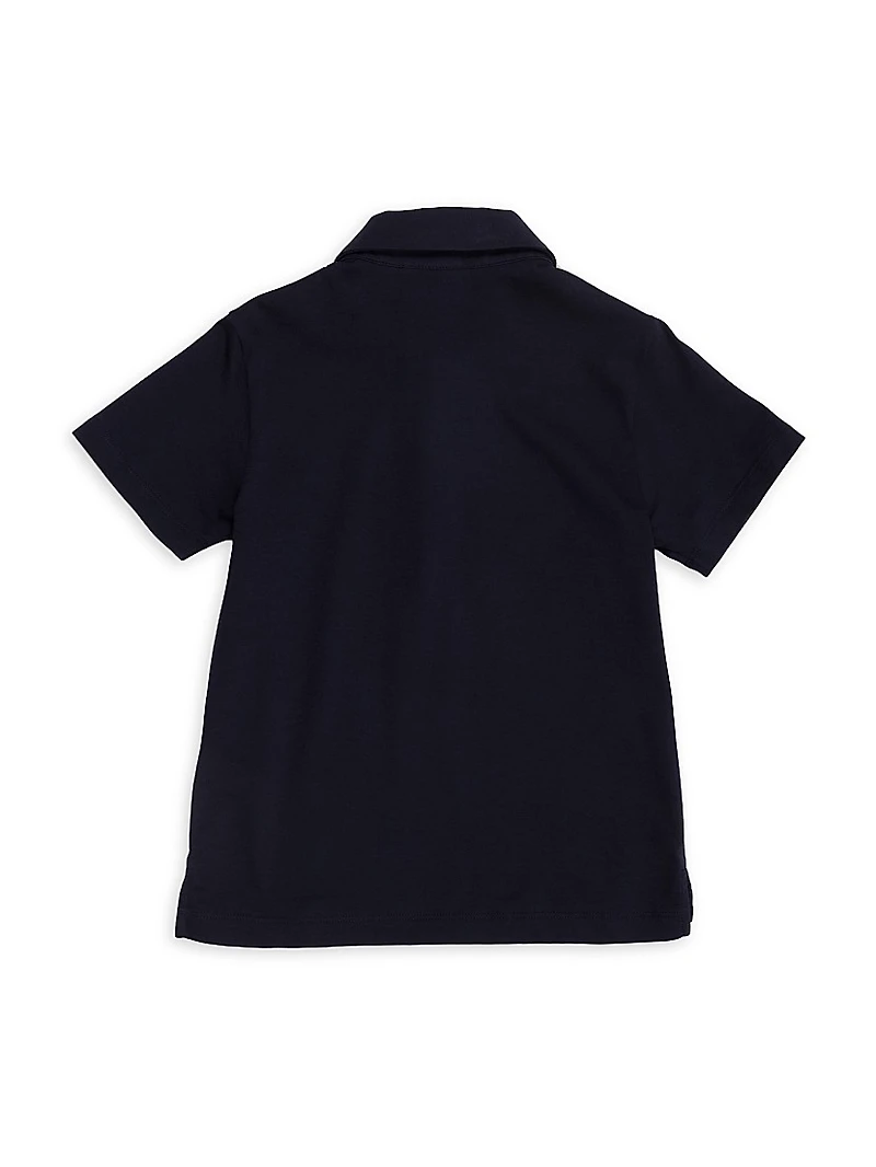 Little Boy's & Embossed Logo Cotton Polo Shirt