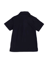 Little Boy's & Embossed Logo Cotton Polo Shirt