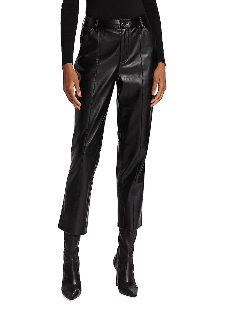 Vegan Leather Cropped Pants