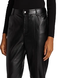Vegan Leather Cropped Pants