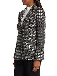 Cotton-Blend Geometric Blazer