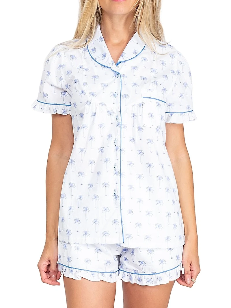 Women's Palm Tree Shirt + Boxer Short Set