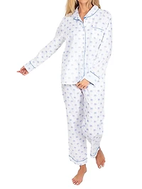 Women's Palm Tree Long PJ Set