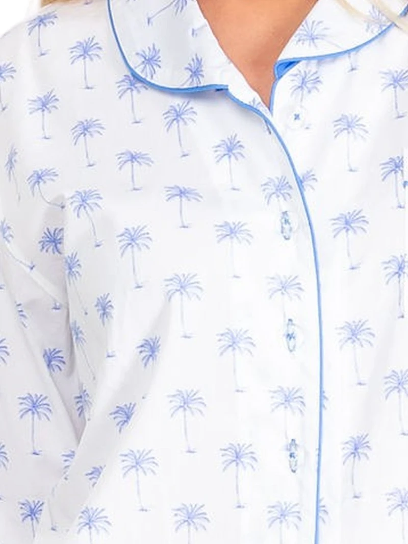 Women's Palm Tree Long PJ Set