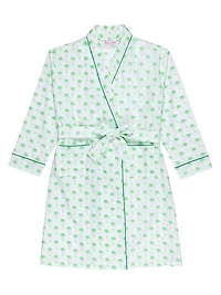 Women's Blue Palm Tree Robe