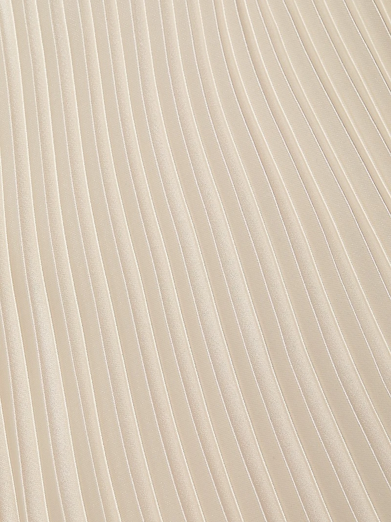 Satin One-Shoulder Pleated Gown