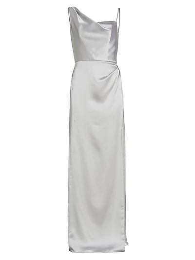 Draped Satin Gown