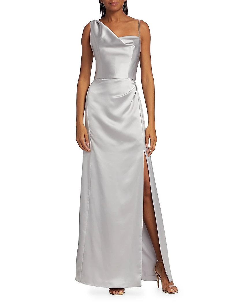 Draped Satin Gown