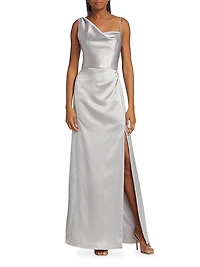 Draped Satin Gown