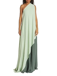 Eclipse One-Shoulder Trapeze Gown