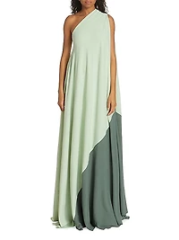 Eclipse One-Shoulder Trapeze Gown