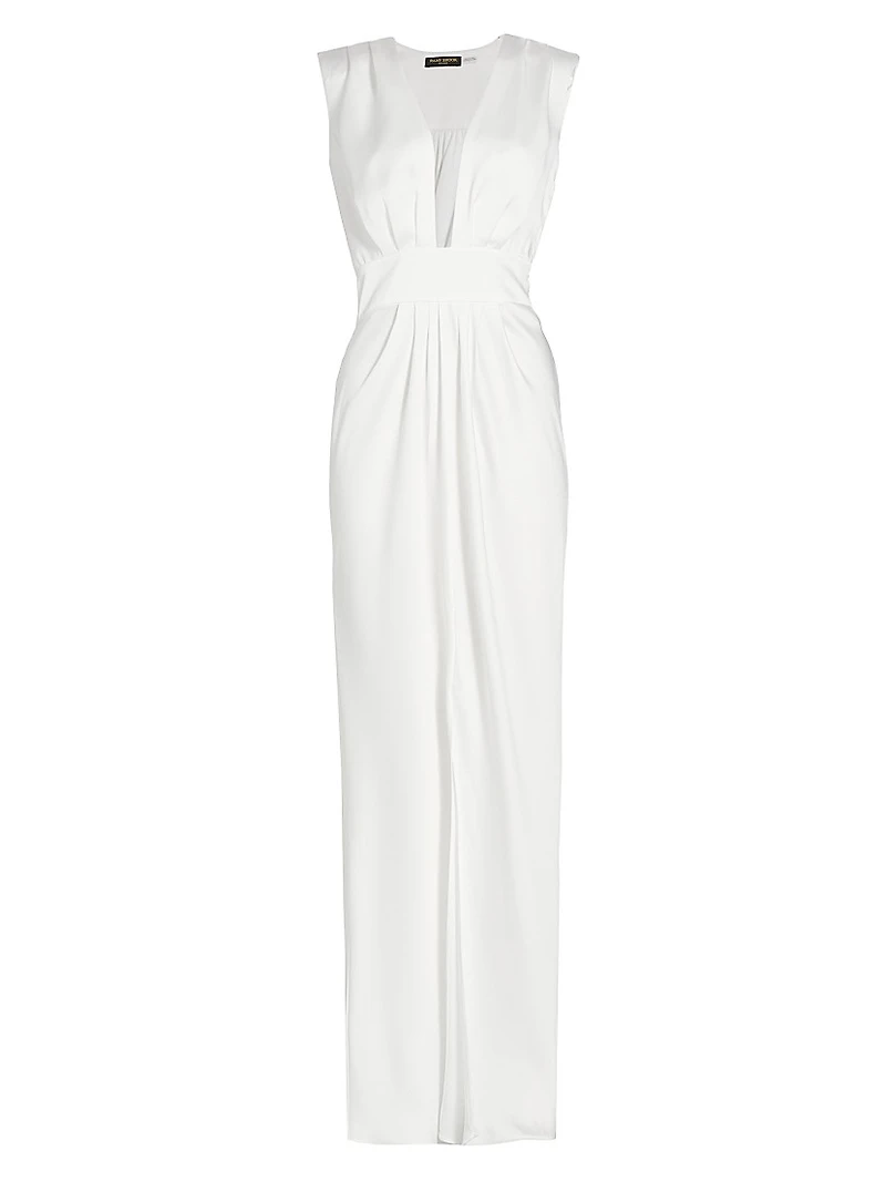 Quinn V-Neck Satin Gown