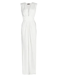 Quinn V-Neck Satin Gown