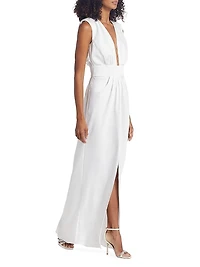 Quinn V-Neck Satin Gown