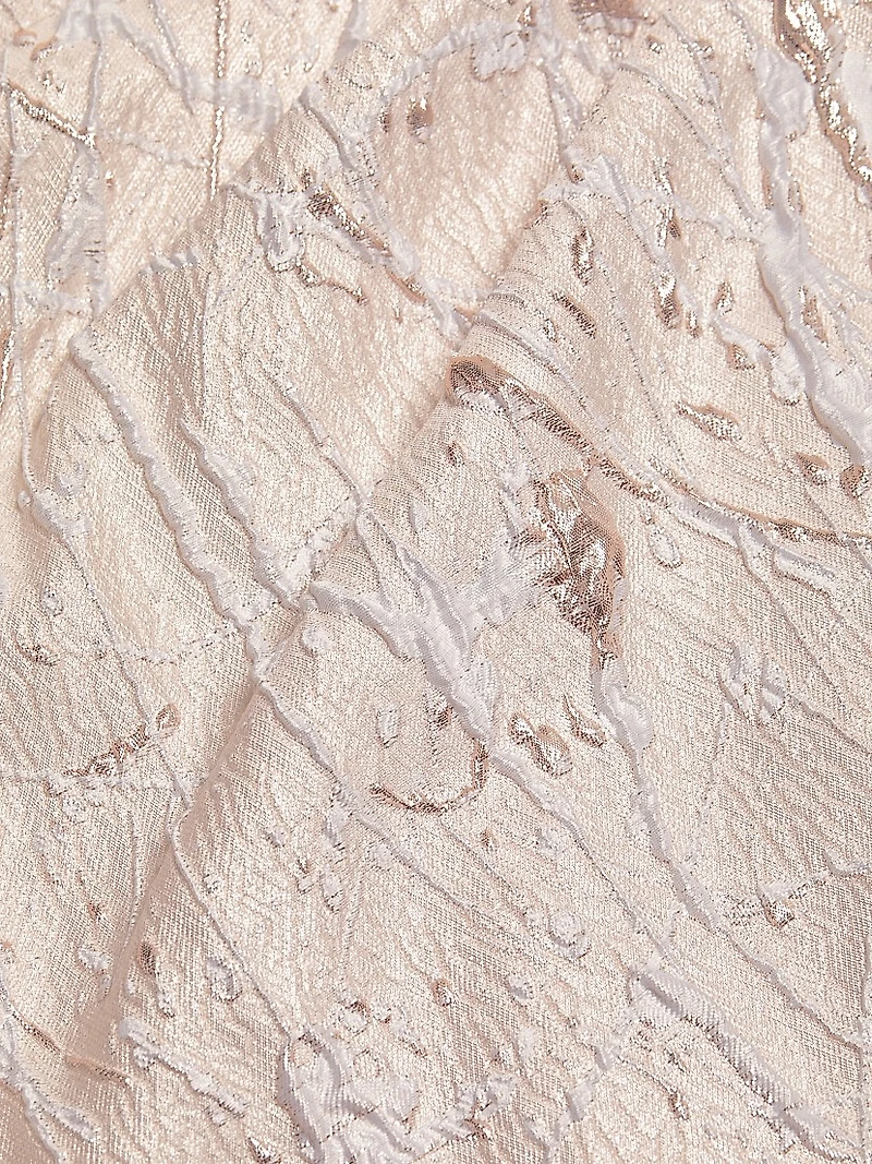 Metallic Jacquard Off-The-Shoulder Gown