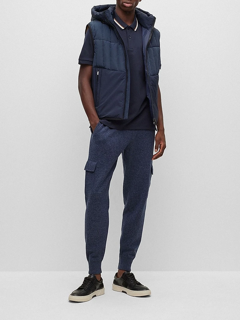 Slim-Fit Polo Shirt Cotton with Striped Collar