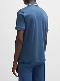 Slim-Fit Polo Shirt Cotton with Striped Collar