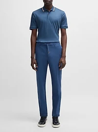 Slim-Fit Polo Shirt Cotton with Striped Collar