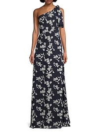 Chelsea Floral One-Shoulder Gown
