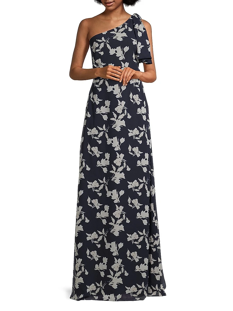 Chelsea Floral One-Shoulder Gown