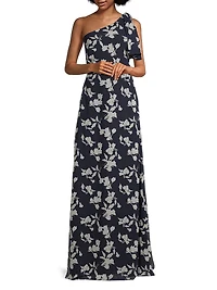 Chelsea Floral One-Shoulder Gown