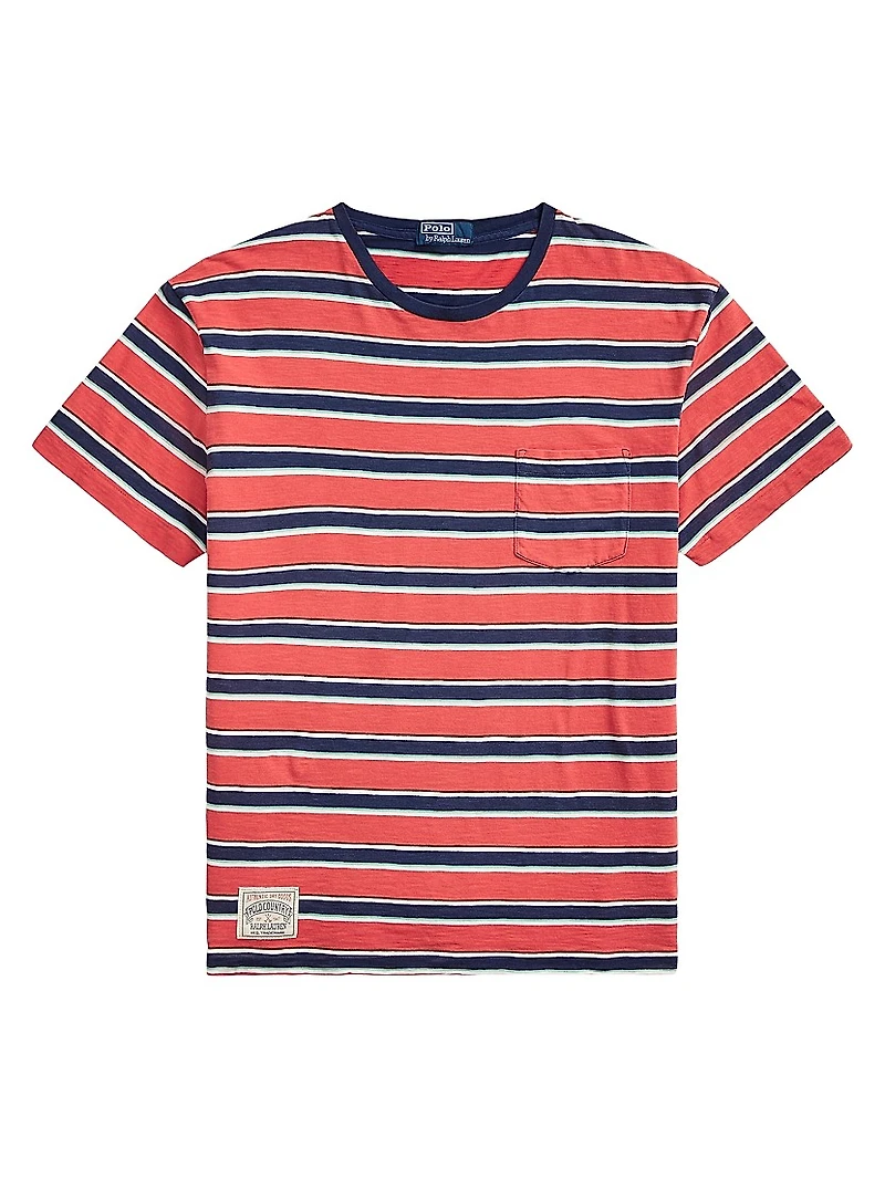 Striped Cotton Gauze Jersey T-Shirt