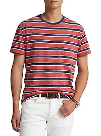 Striped Cotton Gauze Jersey T-Shirt