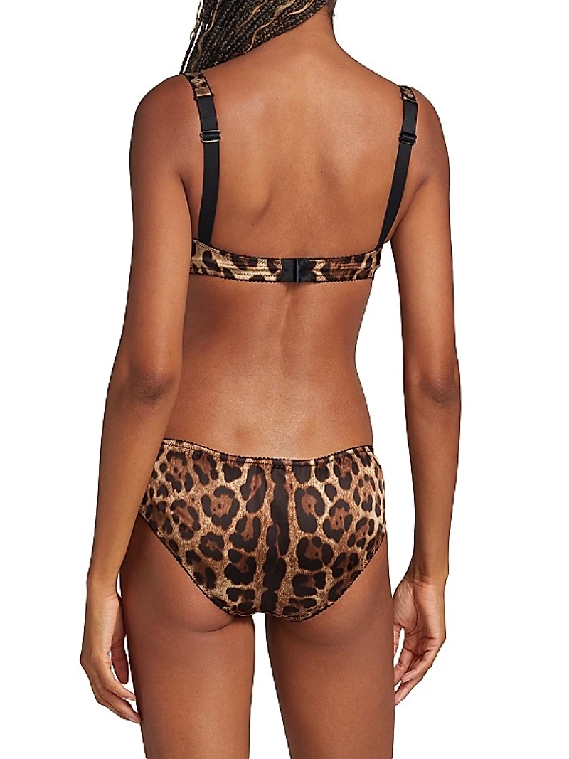 Leopard Silk Balconette Bra