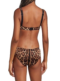 Leopard Silk Balconette Bra