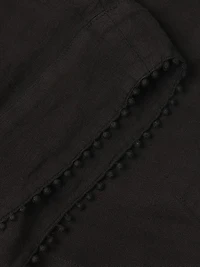 Lace-Up Linen Crop Top