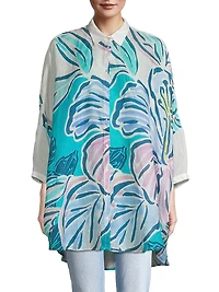 Floral Oversized Linen Shirt