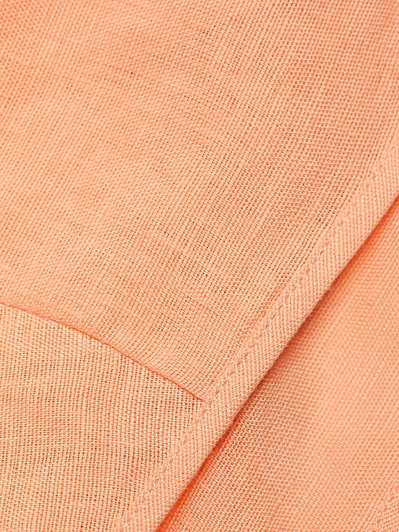 Linen Wrap Cropped Shirt