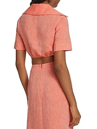 Linen Twist Cropped Shirt