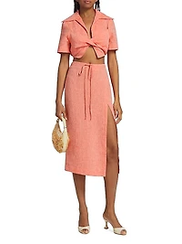 Linen Twist Cropped Shirt