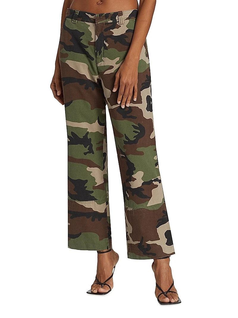 Camo Mid-Rise Trousers