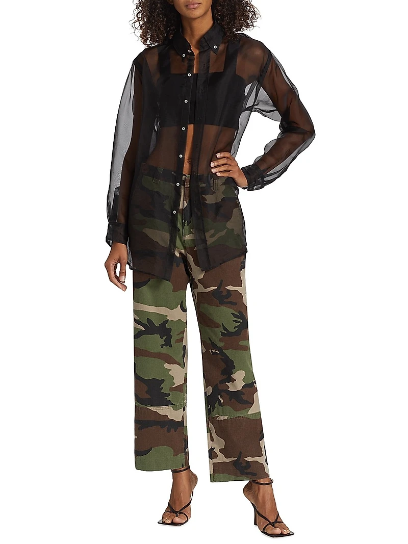 Camo Mid-Rise Trousers