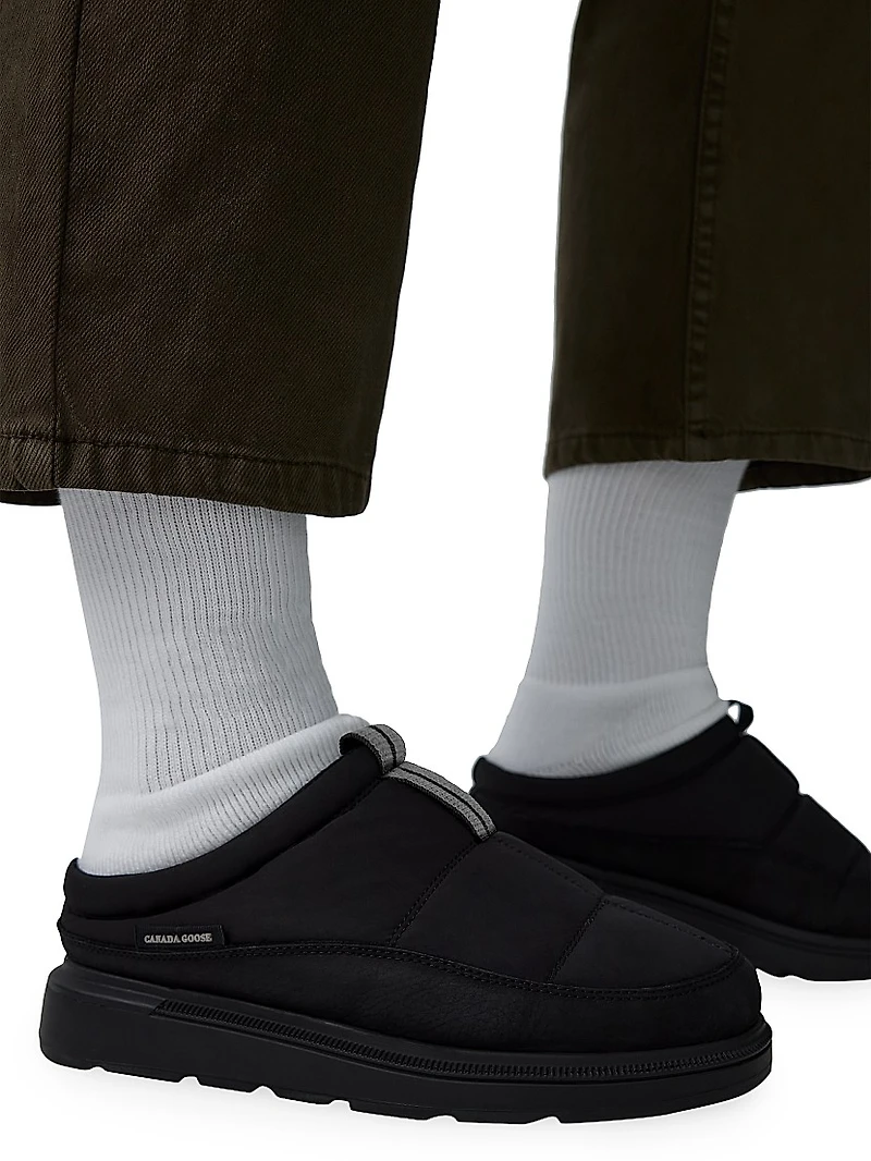 Quilted Nylon Mule Slippers