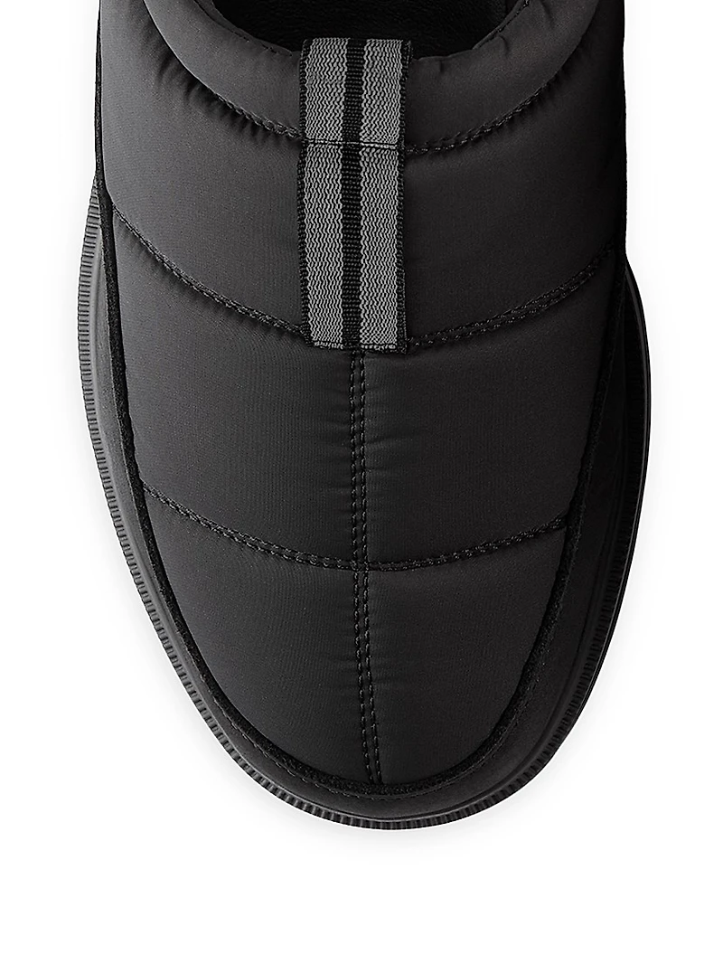 Quilted Nylon Mule Slippers