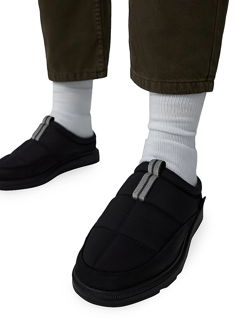 Quilted Nylon Mule Slippers