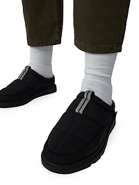 Quilted Nylon Mule Slippers