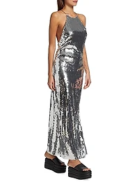 Zazzle Sequin Mesh Maxi Dress