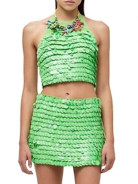 Cropped Candy Sequin Top