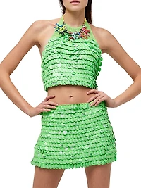 Cropped Candy Sequin Top