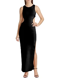 Luna Mirror-Embellished Stretch Evening Dress