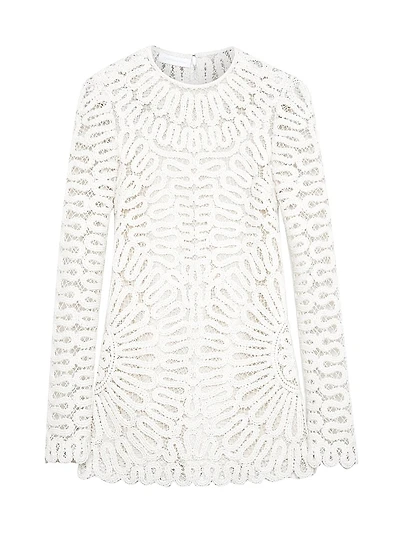 McCall Crocheted Long-Sleeve Minidress